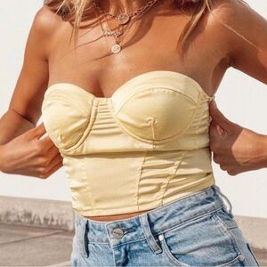 NWOT Princess Polly Yellow Corset Top